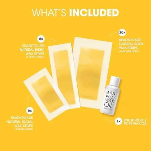 Kit De Tiras De Cera Nad’s, Depilación Natural Con Cera Para