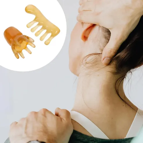 Y: 2 Piezas Peine De Masaje De Resina Piedra Gua Sha Peine G