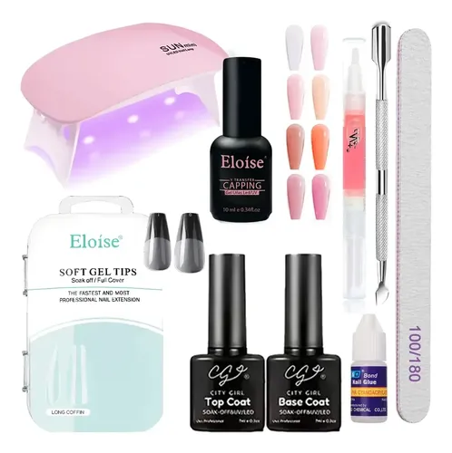 Kit Uñas Soft Gel Semipermanente Set Profesional Completo