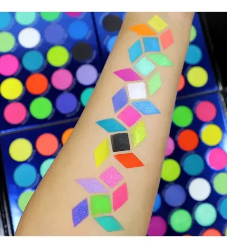 Paleta 24 Sombras Neón Mate Satín City Of Neon Lights Rude Cosmetics