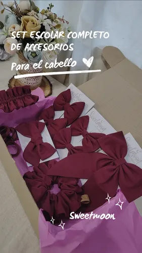 Set/combo Accesorios De Cabello Escolar Hebillas Vincha