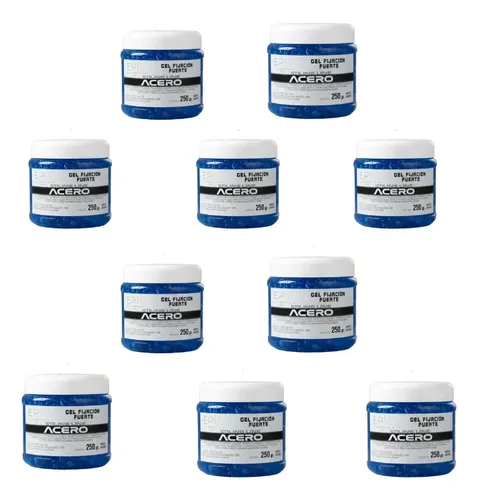 Gel Epic Modelador Acero Azul Fijación Fuerte 250gr X 10u