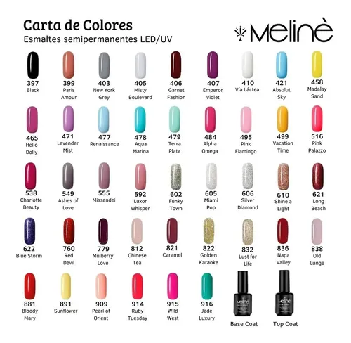 Meline Esmaltes Gel Uv/led Colección 2023 (15ml)