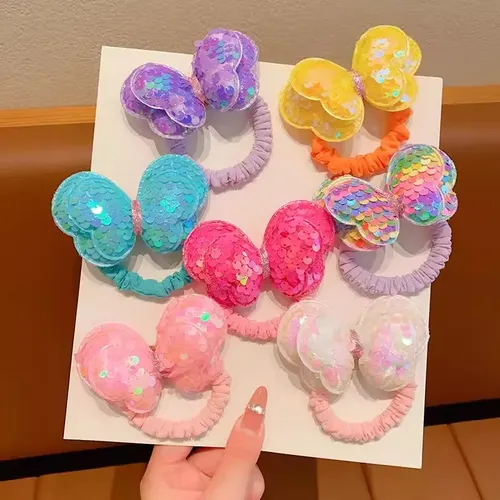 Gomas Para Cabello Mariposa Elasticidad Alta 6 Piezas