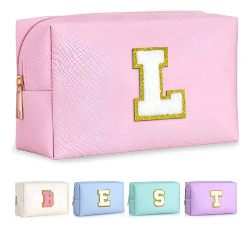 Bolsa De Maquillaje Topeast Preppy Pink Glitter Chenille Pat