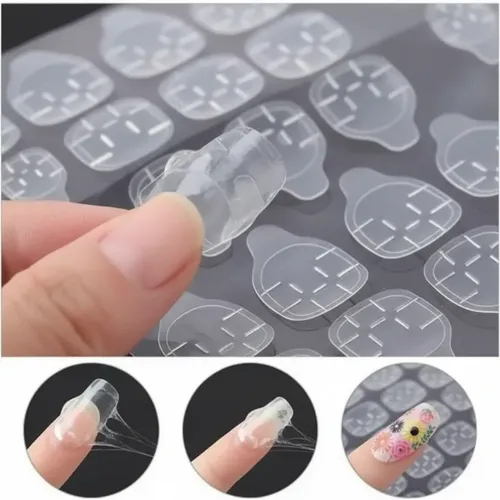 Adhesivo Sticker Pegamento Bifaz Para Tips Uñas Postizas X10