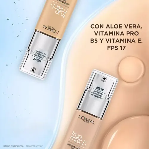 Base de maquillaje líquida L’Oréal Paris True Match Super-Bendable Base De Maquillaje True Match Super Blendable L’ Oréal Paris tono 3.d/3.w golden beige – 30mL 30g