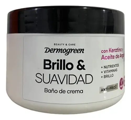 Baño De Crema Brillo Y Suavidad Con Keratina Y Aceite Argan