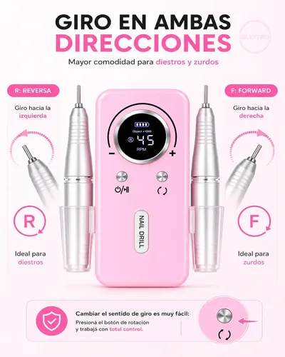Torno Pulidor Uñas Profesional 45000 Rpm Portátil Manicura