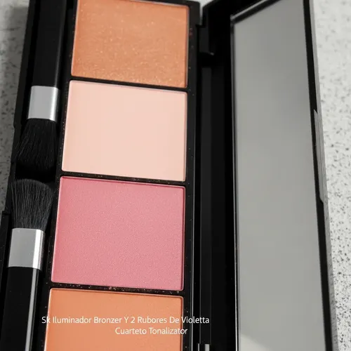 Set Maquillaje Sk Iluminador Bronzer Y 2 Rubores De Violetta