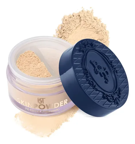 Base de maquillaje en polvo Bruna Tavares BT Skinpowder, polvo facial suelto Bruna Tavares, tono ámbar único
