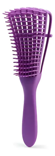 Peine Cepillo Pulpo Negro Desenredante Para Cabello Chino Y