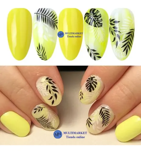 Stickers Autoadhesivos Para Uñas – Flores Ramas Hojas
