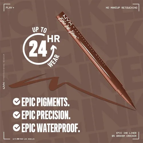 Delineador Waterproof Nyx Epic Ink 1 Ud Marrón