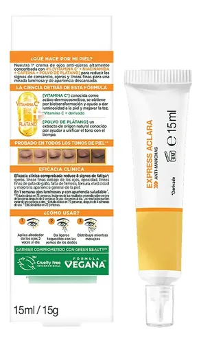 Garnier Exp. Aclara Crema Ojos Vit. C 15ml Antiojeras