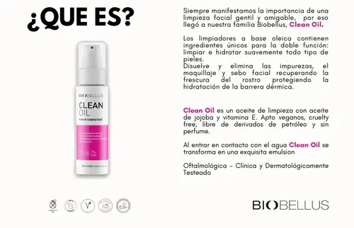 Clean Oil Aceite De Limpieza Facial Biobellus 100ml
