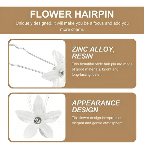 Set De 40 Horquillas Con Forma De Flor Para Bodas, Accesorio