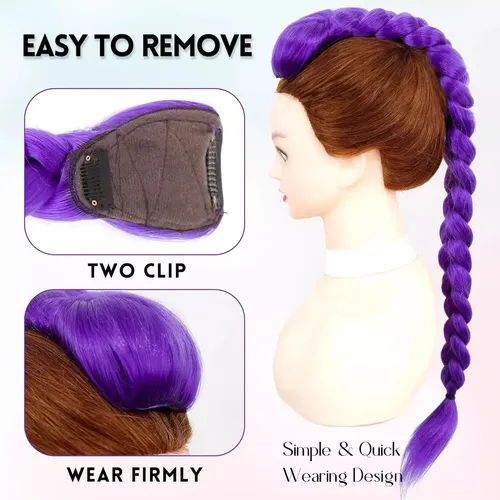 Postizo Trenza Larga Estilo Cosplay Para Disfraz