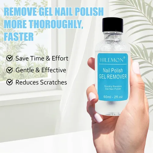 Kit Removedor Esmalte Gel Hilemon 60ml Rápido Seguro