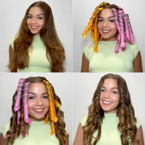 Rizadores En Espiral Sin Calor Kufun Para Cabello Largo Negro