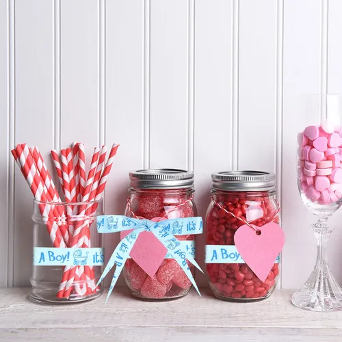 2 Rollos De Cinta Satén Para Baby Shower, 10 Yardas Decorati