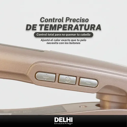 Plancha De Pelo 6 Niveles Cerámica Delhi 40w Cabello Seco Rosa