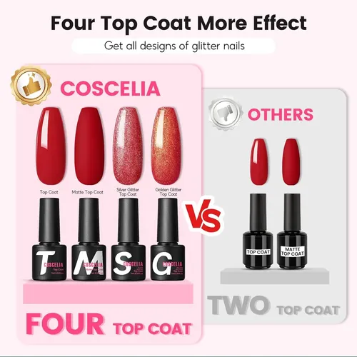 Kit Gel Uñas 35 Colores Uv Profesional Con Base Y Top Coat