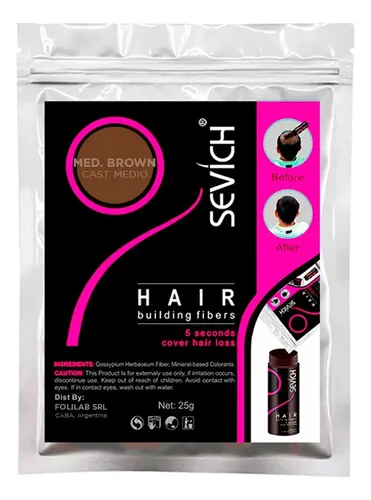 Fibras Capilares Sevich Recarga 25g Med. Brown Castaño Medio