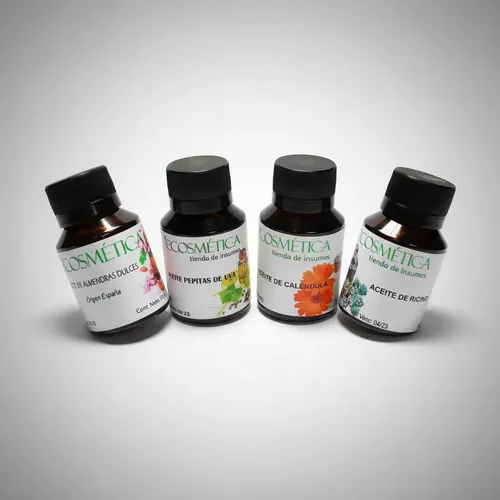 Kit Aceites Vegetales Ricino-uva-caléndula-almendra X 50 Ml