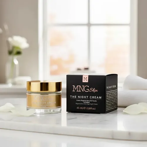 Crema Facial De Noche Regeneradora Antiage Hidratante Antiarrugas MNG Skin Todo Tipo De Piel