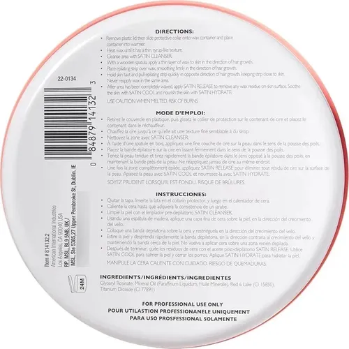 Cera Satin Smooth Deluxe Para Depilación En Crema 14 Oz