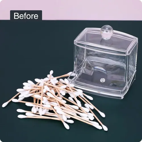 Hisopero Transparente Con Tapa Organizador