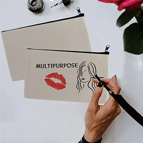 12 Bolsas De Lona En Blanco, Estuches Para Lápices, Bolsas De Maquillaje De Lona, Lisas