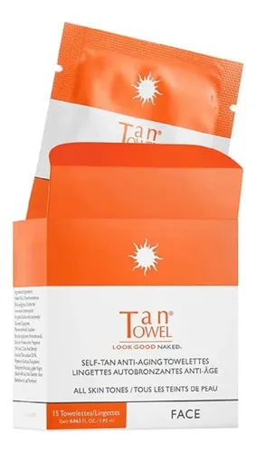 Toalla Facial Bronceadora Towelettes, 15 Unidades, Sin Parab