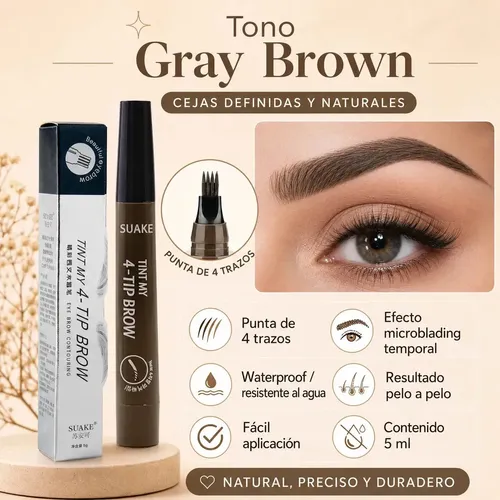 Delineador Cejas Regina Microblading Efecto Pelitos Marron Grisáceo 04
