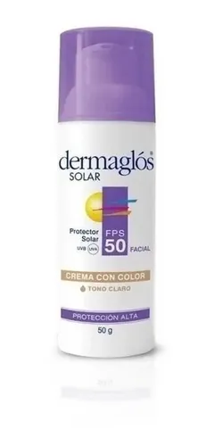 Dermaglos Protector Solar Facial Fps 50 Color Tono Claro 50g