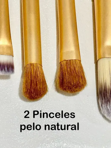 Set Brochas Pinceles Profesional Pelo Natural Y Sintético. – Estuche Blanco/negro