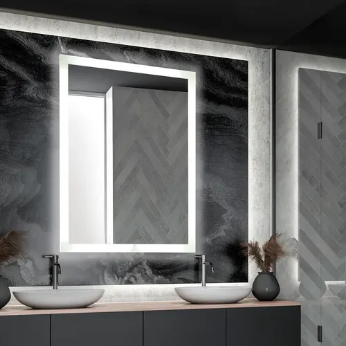 Espejo 6 Con Luz Led Touch 24w Deco Baño Moderno 60×80 Cm Sin Marco