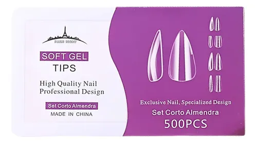 Tips Soft Gel Paris Night X500 Set Corto