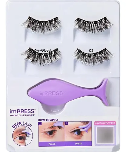 Pestañas Postizas Con Tira Prepegada Kiss Impress 2 Pares