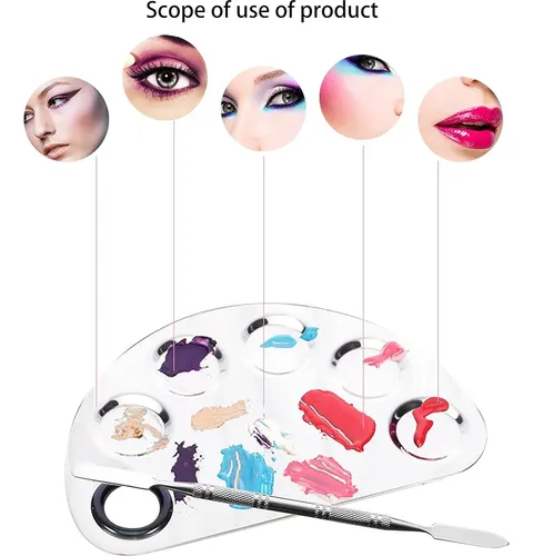 Paleta De Maquillaje Profesional Acero Inoxidable 2 Piezas