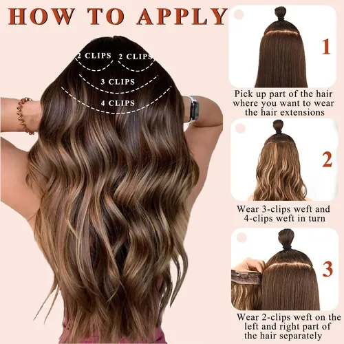 Extensiones Cabello Ondulado Sintetico 50cm 4 Ginger Orange