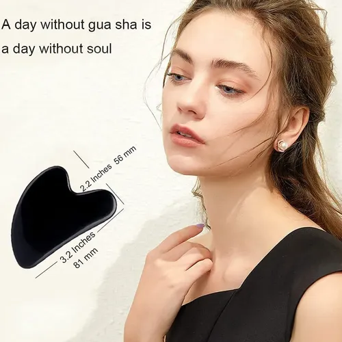 Gua Sha Facial Ditind Obsidiana Negra Masaje Corporal
