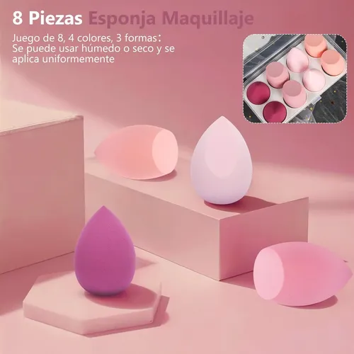 Esponjas De Maquillaje 14 Pz Base Uso Seco Y Húmedo