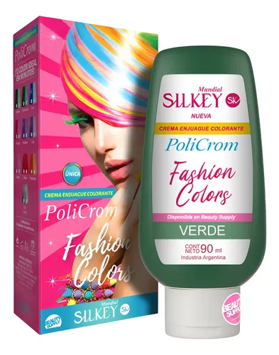 Tinte Semipermanente Silkey Mundial Colores de Moda 90ml Tono Verde