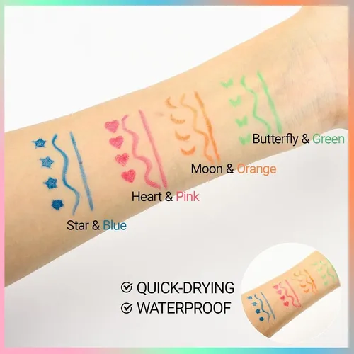 Set Eyeliner Líquido Con Sellos Erinde 4 Colores