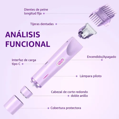 Depiladora Bikini Para Mujer Electrica Doble Cabeza 2 En 1