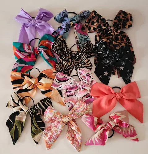 Moños Para El Pelo, Colitas , Lisos Y Estampados X 12 Surtid