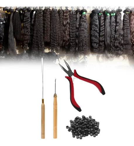 Agujas Para Extensiones De Cabello, 4 Unidades, Alicates Par