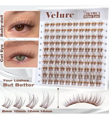 Pestañas En Racimos Yawamica Brown Lash Clusters Velour